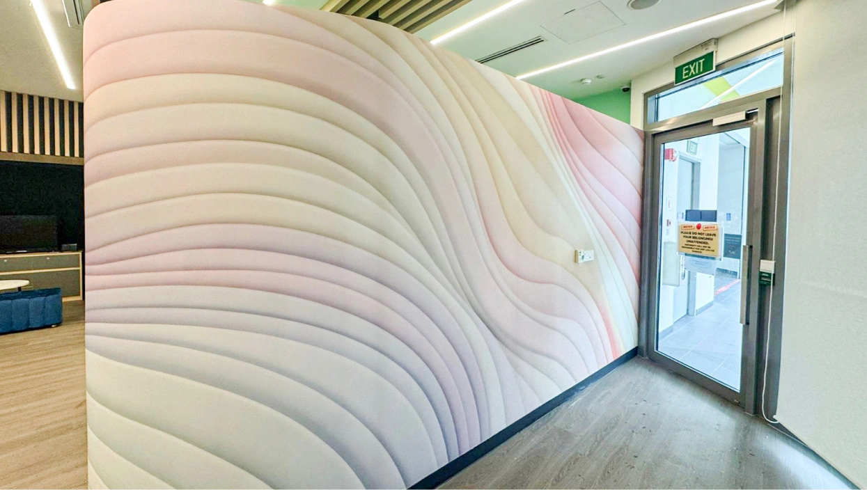 After makeover rainbow wallpaper